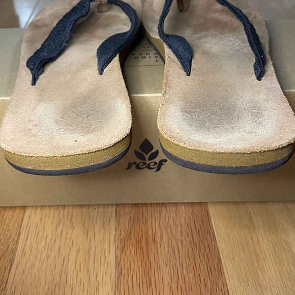 Reef Salty Air Flip Flops Black Woven Straps with Glitter. Womens size 8 - Picture 4 of 9